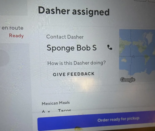 What customers can see on Doordash 